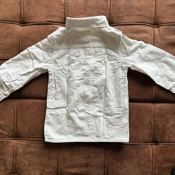 All kids items 5/$25 Juniors Off White Button-Up Corduroy Shirt - Picture 9 of 9